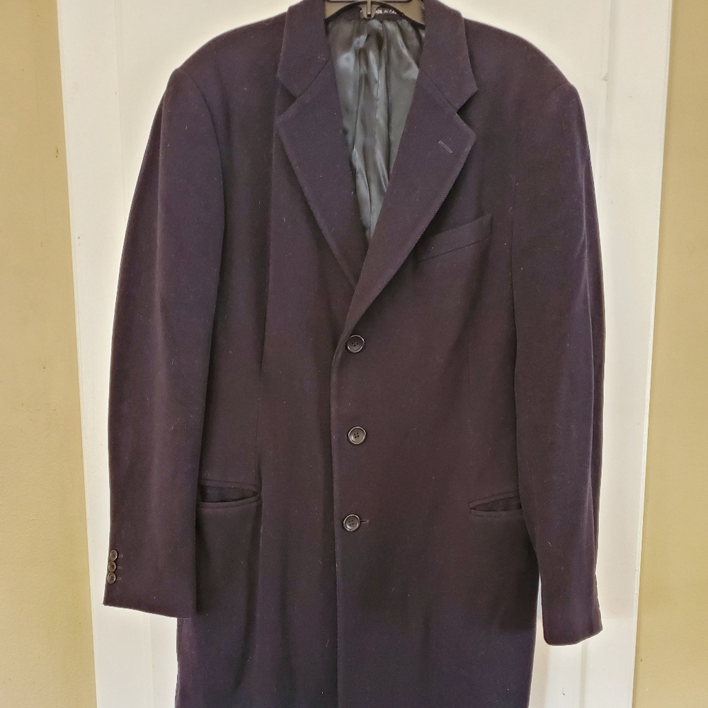 Armani Collezioni navy blue wool trench coat 42/L